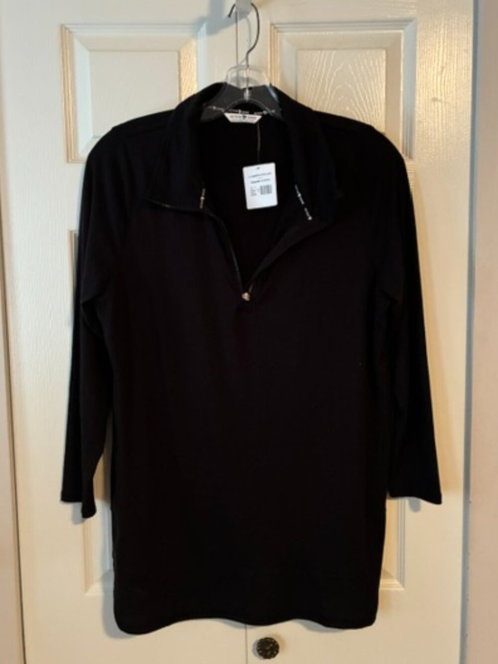 Active Zone Black 1/4 Zip Pullover Activewear Tunic Top Size 0X NWT